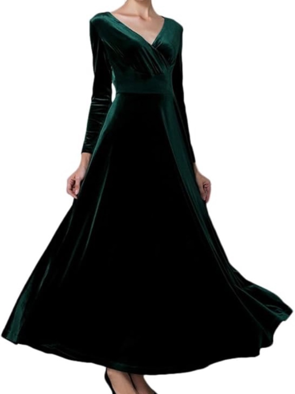 Forest Green | Velvet | Long Sleeve Maxi Dress | NWT